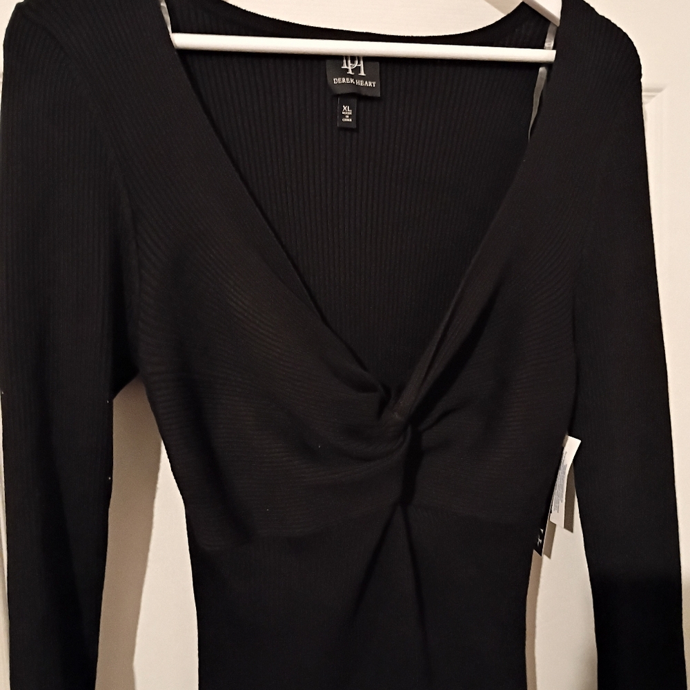 Derek Heart Black 🖤 Midi Sweater Dress - Picture 3 of 5